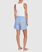 Unisex Euro Cotton Shorts - Placid Blue Black Stripe