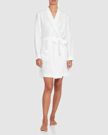 Classic Linen Robe White