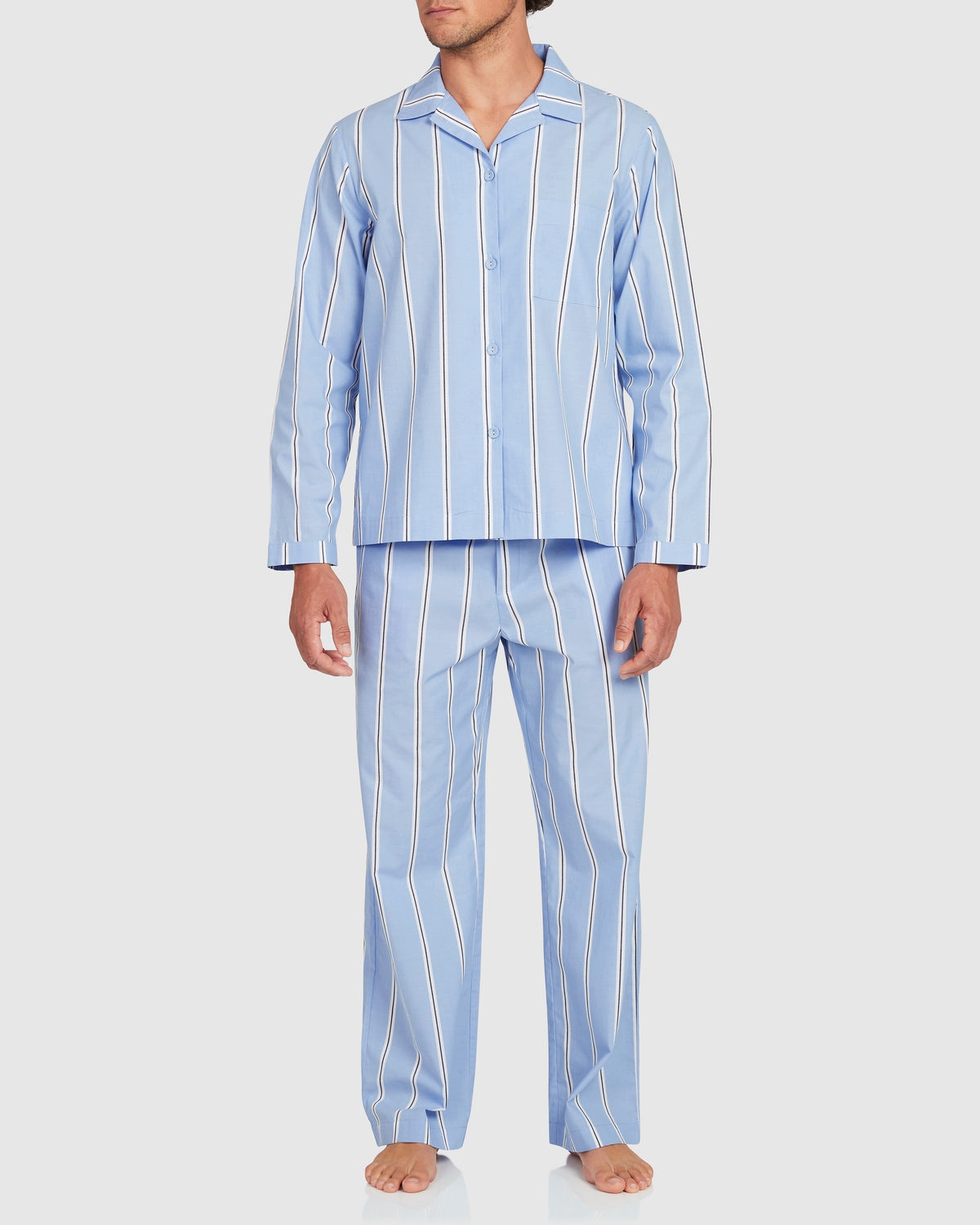 Unisex Cotton Onassis Set - Wide Blue Black Stripe