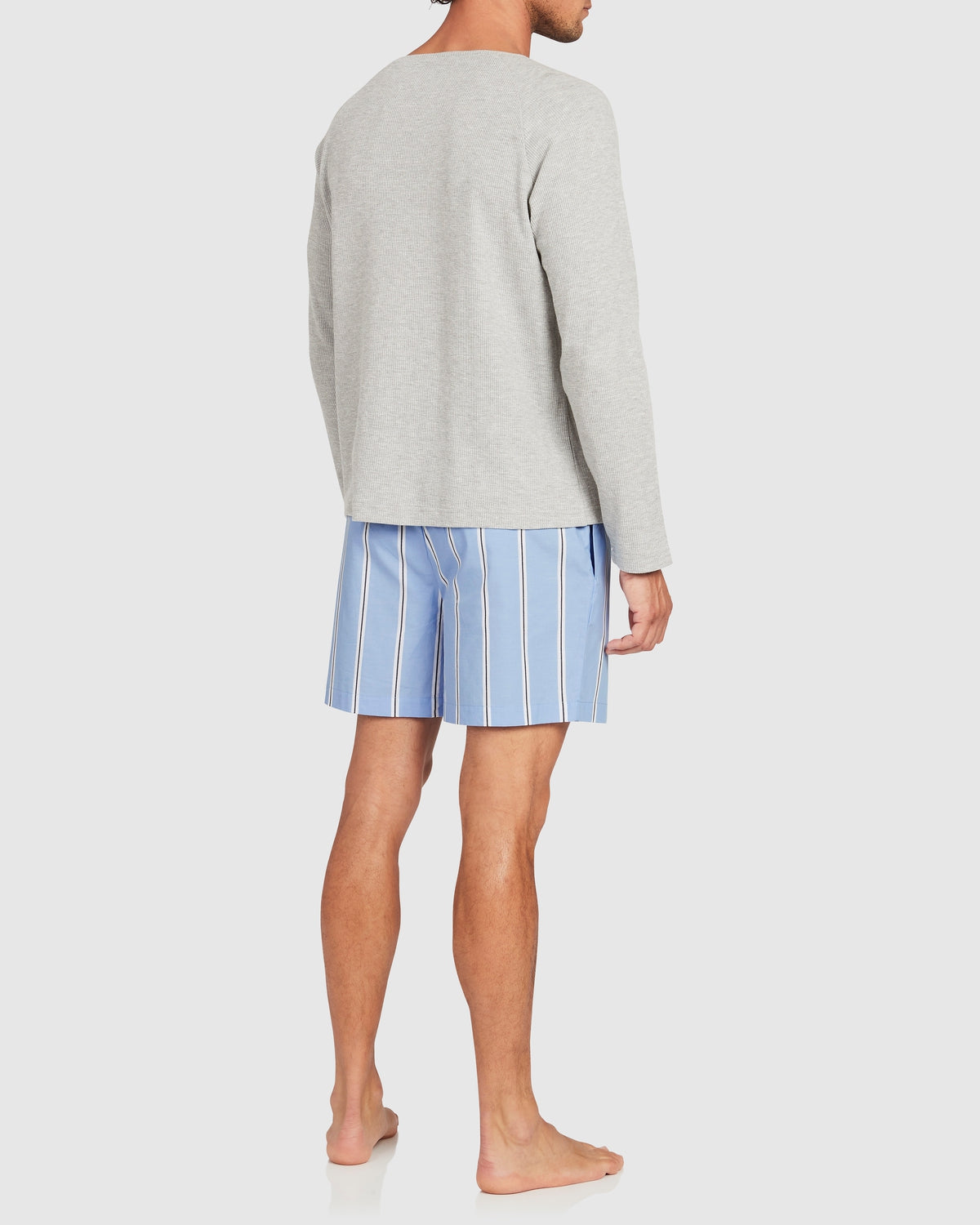 Unisex  Euro Cotton Shorts - Wide Blue Black Stripe