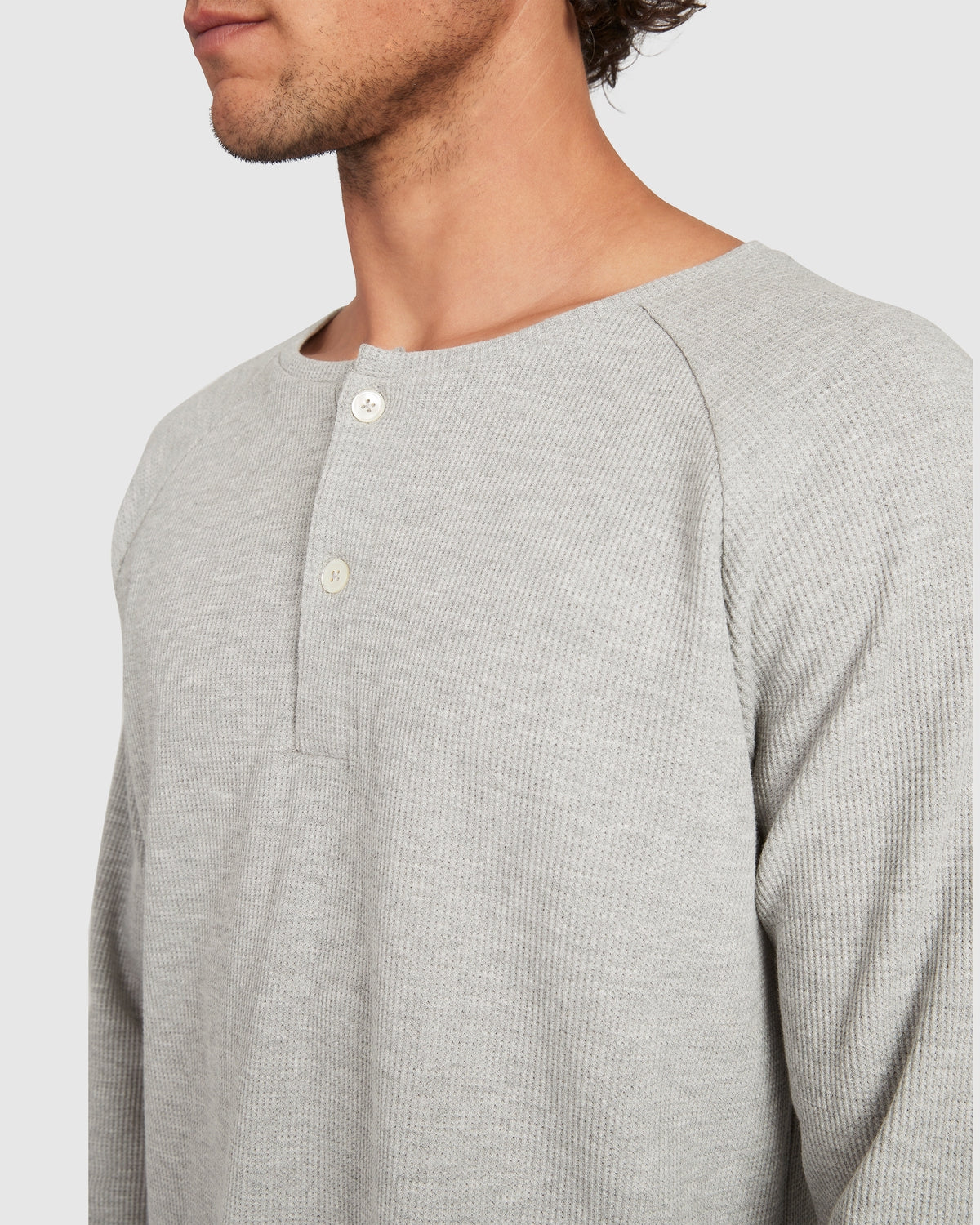 Mens JFK Cotton Waffle Henley
