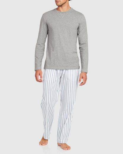 Mens Cotton Long Sleeve Tee Grey