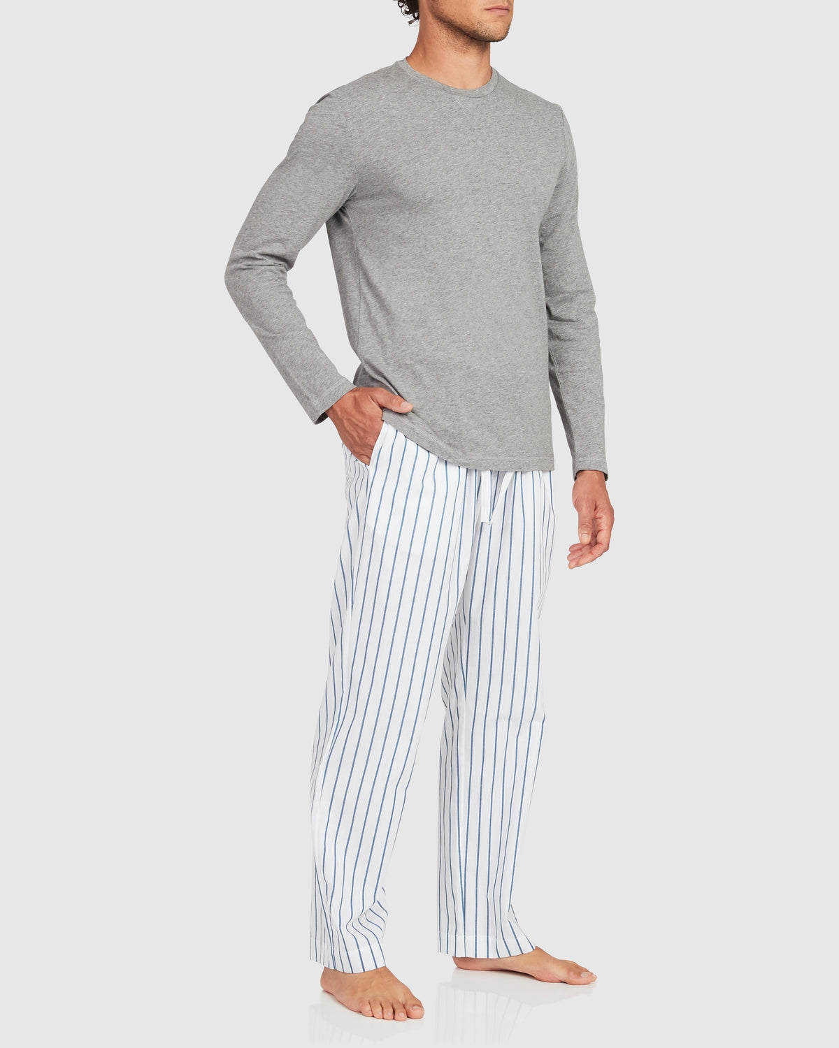 Mens Organic Cotton Long Sleeve Tee Grey