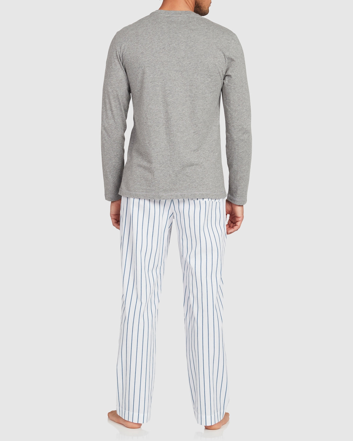Mens Cotton Long Sleeve Tee Grey