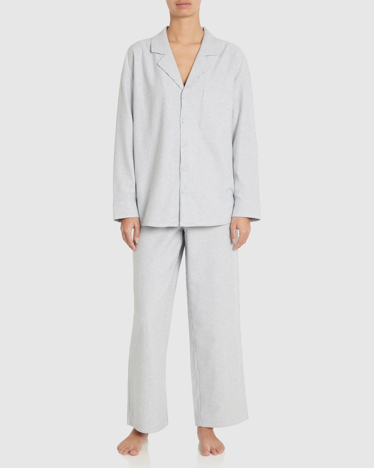 Eze Cotton Flannel Set - Navy Stripe