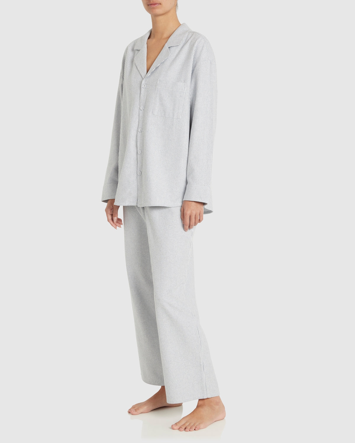 Eze Cotton Flannel Set - Navy Stripe