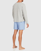 Unisex Euro Cotton Shorts - Placid Blue Black Stripe