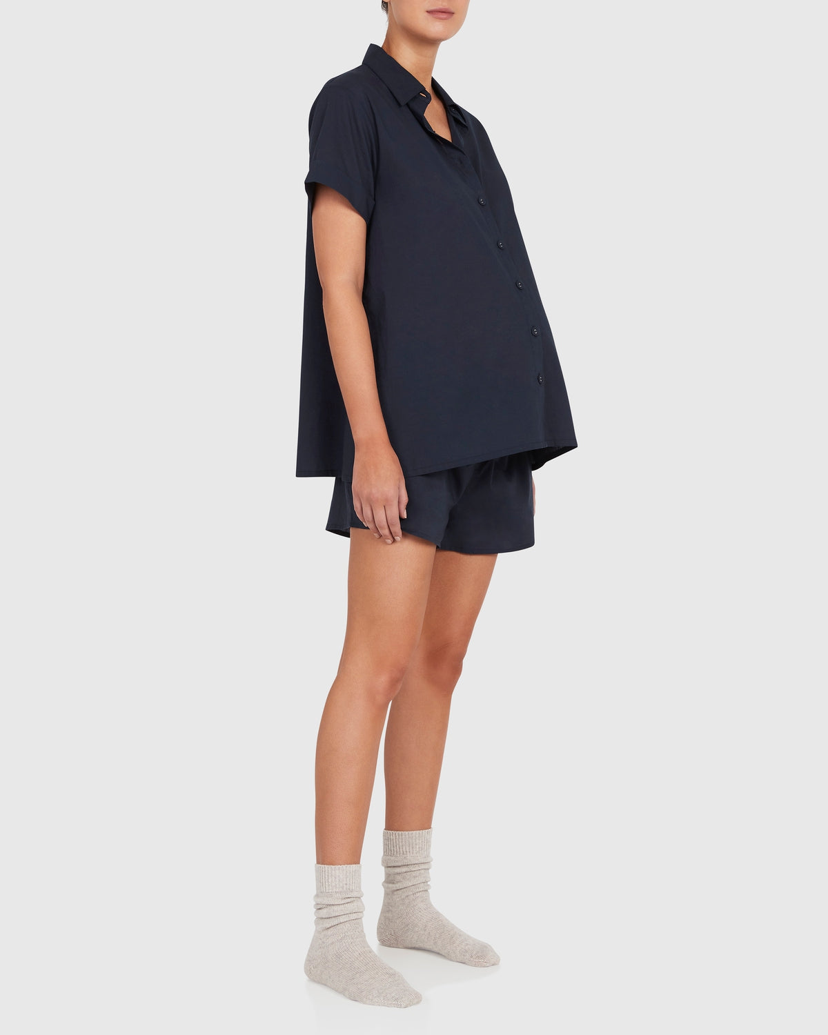 Reims Cotton Set - Navy (Maternity Friendly)