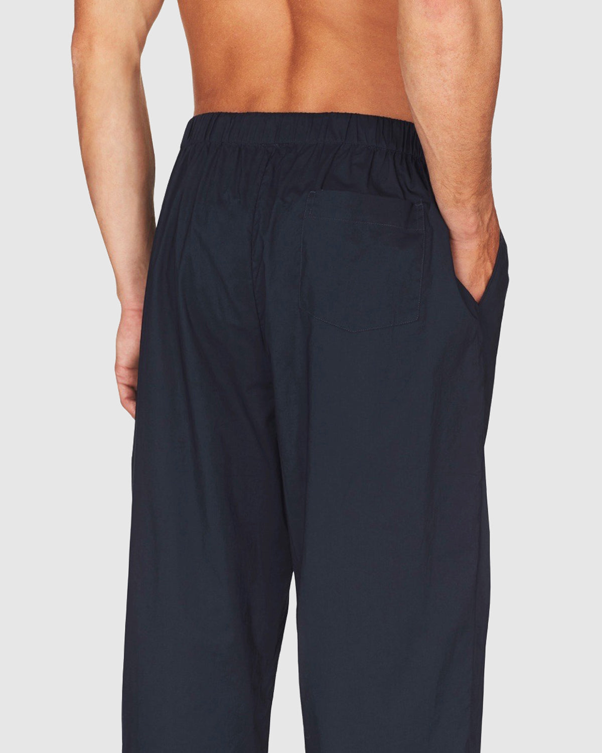 Load image into Gallery viewer, Mens Classic Cotton Pyjama Set Navy with White Trim
